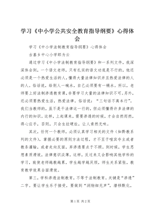 学习《中小学公共安全教育指导纲要》心得体会 (5).docx