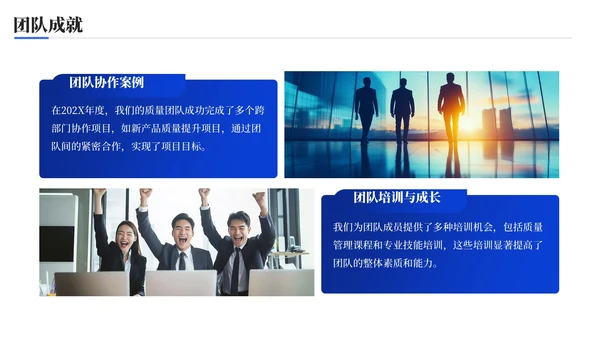 蓝色科技风质量提升精益管理品质管控报告年终总结PPT模板