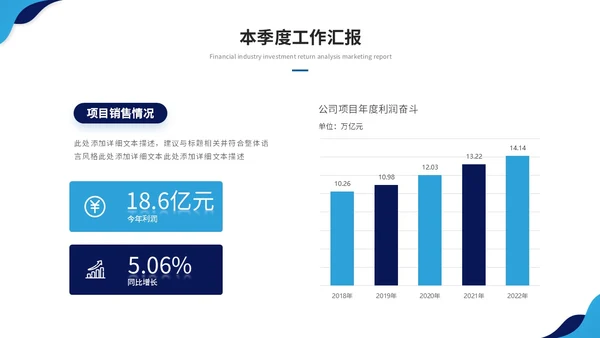 蓝色简约商务季度工作总结工作汇报工作计划ppt模板