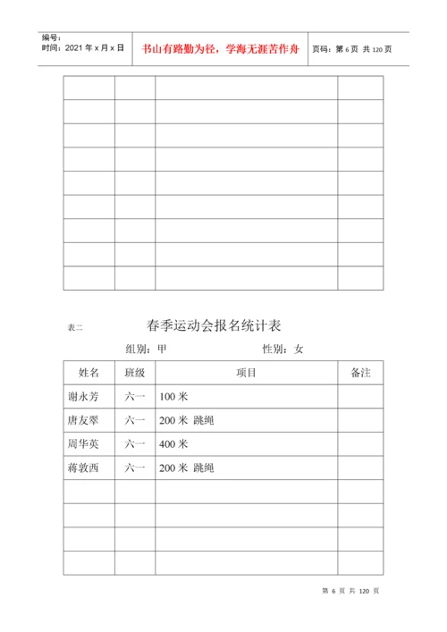 春季运动会报名统计表.docx