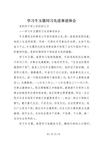 学习牛玉儒同习先进事迹体会 (3).docx