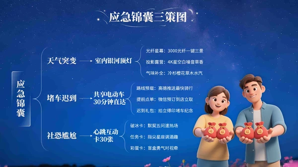 浅橙色3D立体风七夕浪漫约会策划PPT模版