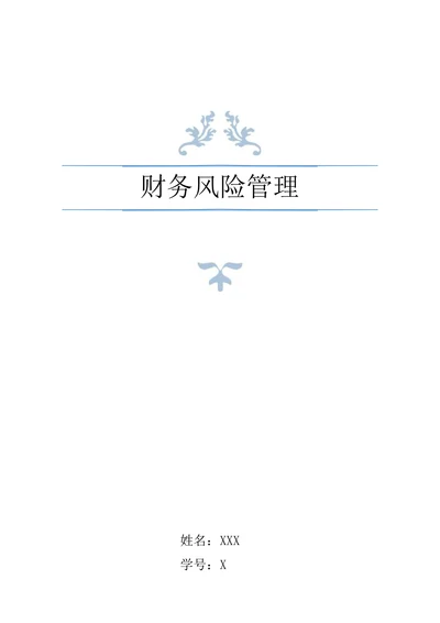 财务风险管理