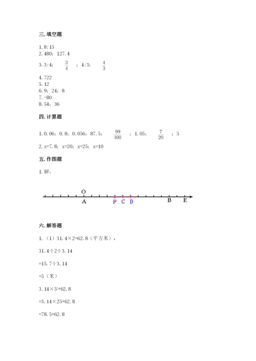 洛阳市汝阳县六年级下册数学期末测试卷往年题考.docx