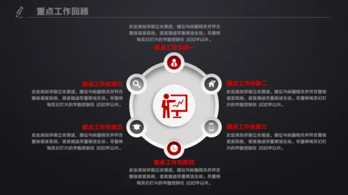 黑色质感工作总结计划汇报演示通用PPT模板