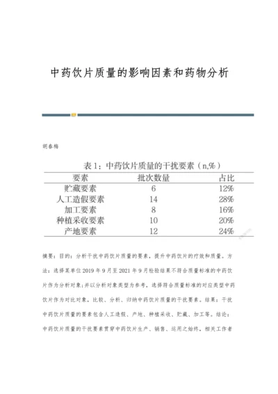 中药饮片质量的影响因素和药物分析.docx