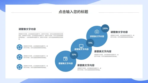 蓝色简约互联网行业工作汇报通用PPT模板