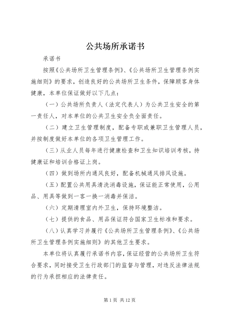 公共场所承诺书精编.docx