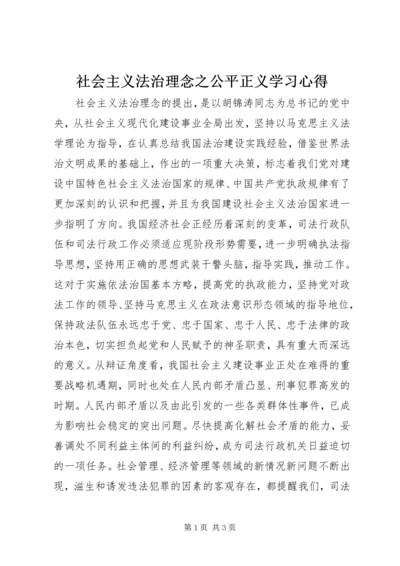社会主义法治理念之公平正义学习心得.docx