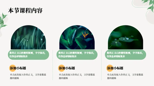 薄荷叶子清新教学通用PPT模板