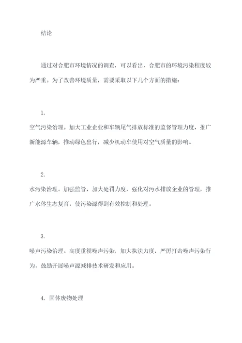 合肥环境调研报告