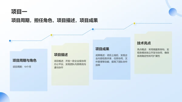 蓝色插画风软件工程师求职简历PPT模板