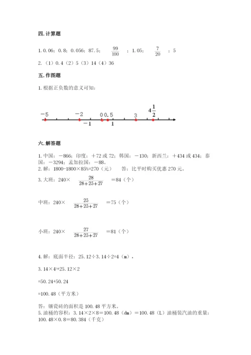 六年级下册数学期末测试卷附参考答案【实用】.docx