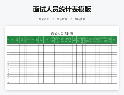 面试人员统计表模版