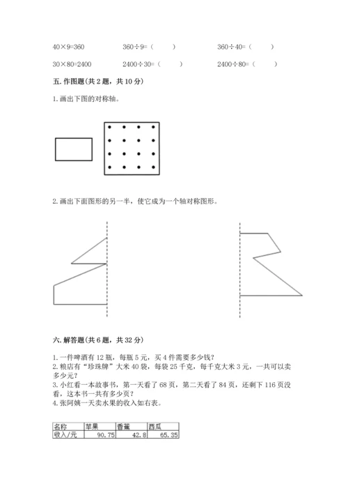 小学四年级下册数学期末测试卷含答案【b卷】.docx
