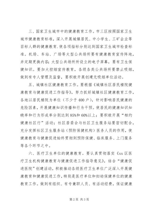 全市健康教育计划教育工作计划范文.docx