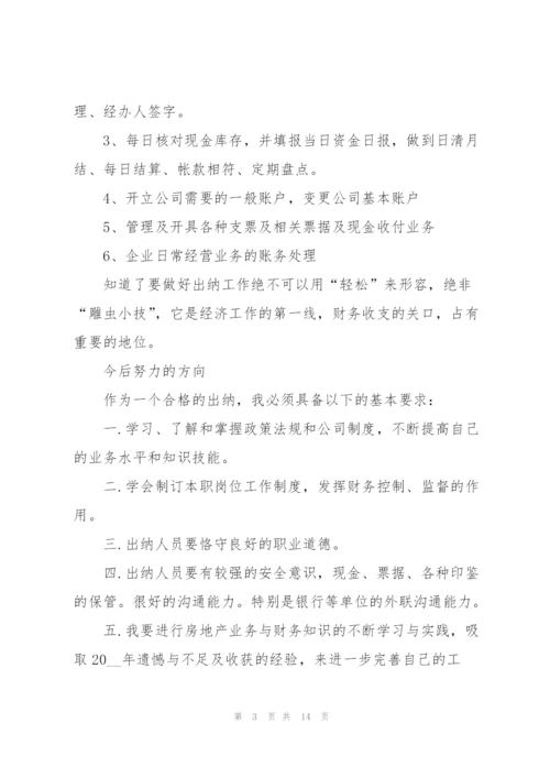 2022年度出纳个人工作计划.docx