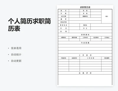 个人简历求职简历表