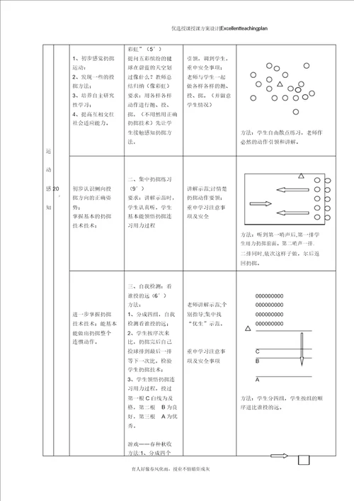 小学二年级投掷轻物教学设计新部编版