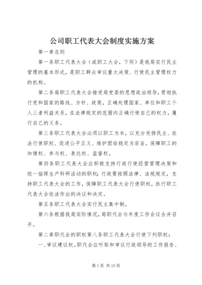 公司职工代表大会制度实施方案 (3).docx