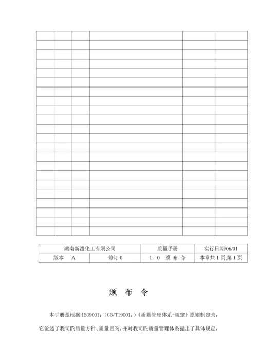 湖南化工有限公司质量标准手册.docx