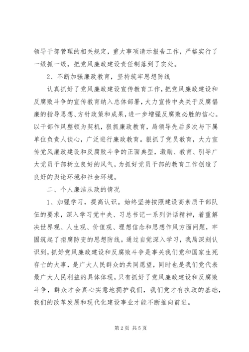 党员领导干部廉洁从政情况报告.docx