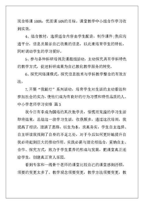 2022年中小学教师学习计划6篇