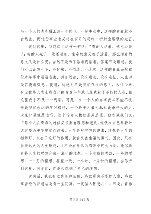 关于青春理想的演讲稿范文.docx