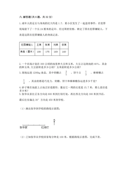 人教版六年级上册数学期末测试卷【新题速递】.docx