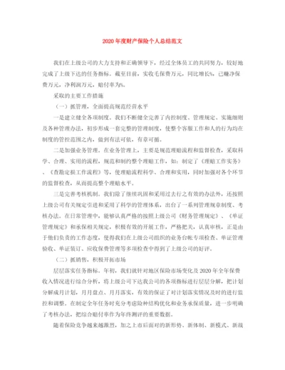 精编之年度财产保险个人总结范文.docx