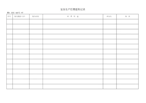 安全生产标准化所有记录表格