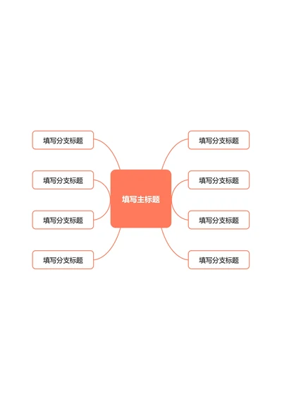 橙色简约横版基础思维导图