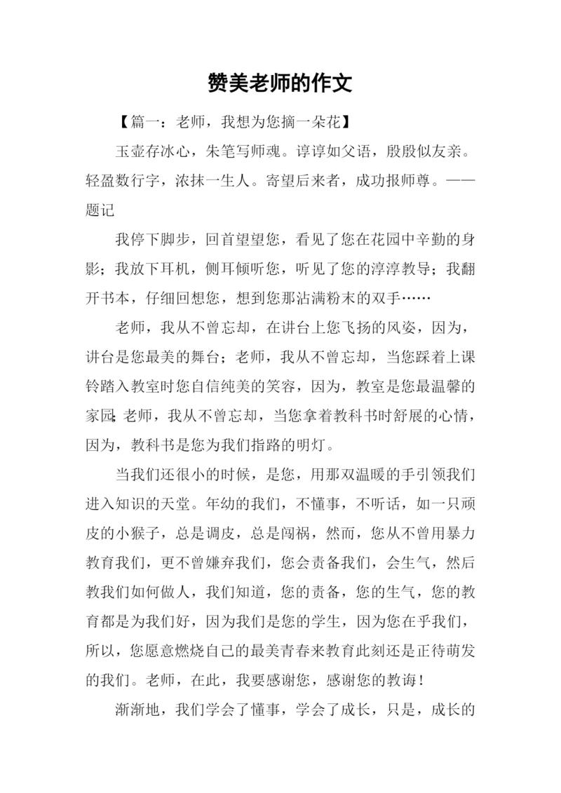 赞美老师的作文.docx