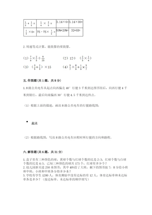 人教版六年级上册数学期末测试卷精品【b卷】.docx