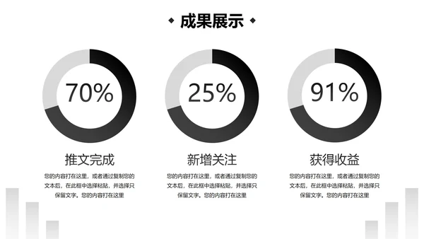 极简几何形状白底黑白述职汇报总结PPT模板