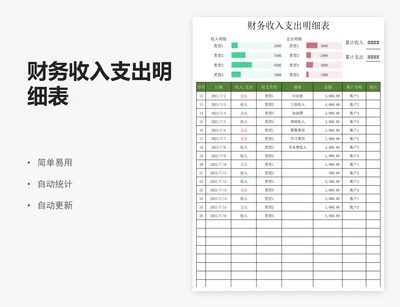 财务收入支出明细表