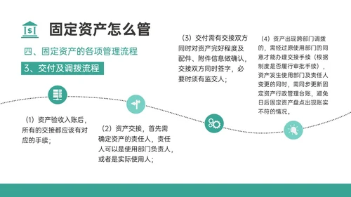 绿色简约扁平插画企业固定资产管理PPT课件固定资产培训