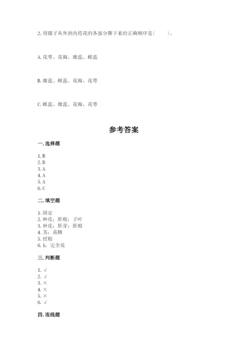 科学四年级下册第一单元植物的生长变化测试卷附答案【考试直接用】.docx