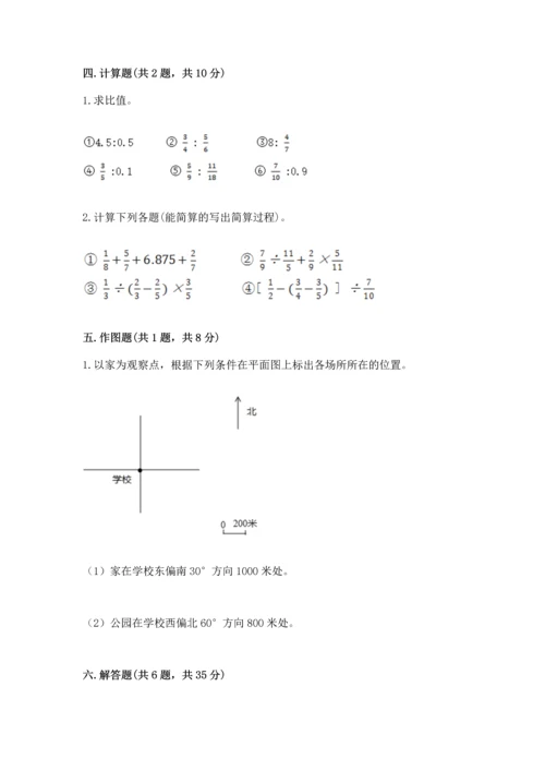 人教版小学六年级上册数学期末测试卷（考点精练）.docx