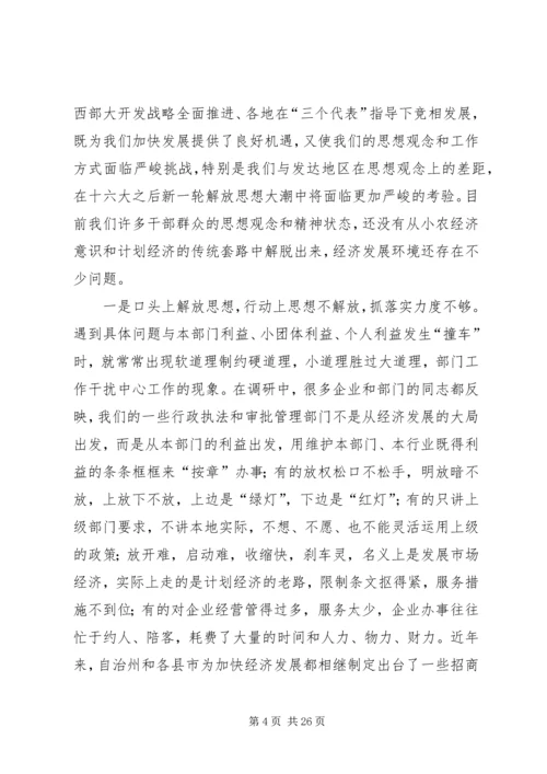 在自治州解放思想创新发展环境座谈会上的讲话.docx