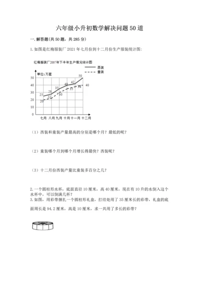 六年级小升初数学解决问题50道【精选题】.docx
