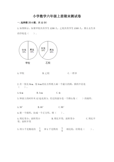 小学数学六年级上册期末测试卷（达标题）word版.docx