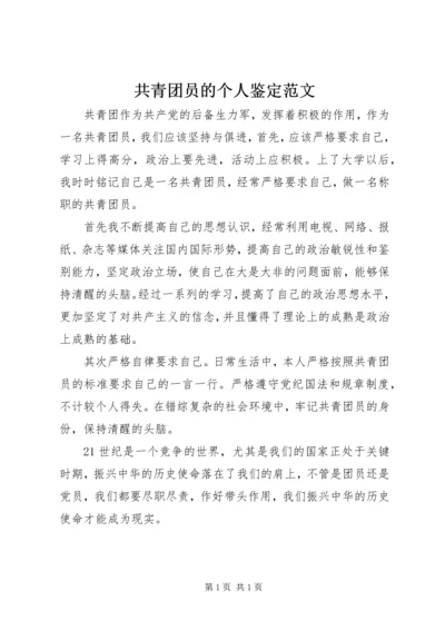 共青团员的个人鉴定范文.docx