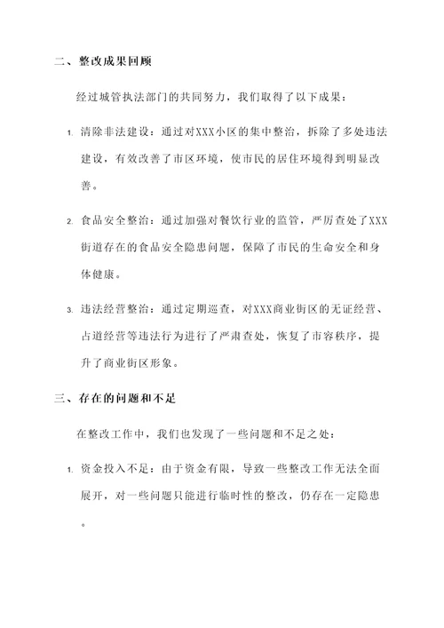 城管扫黑除恶整改情况汇报