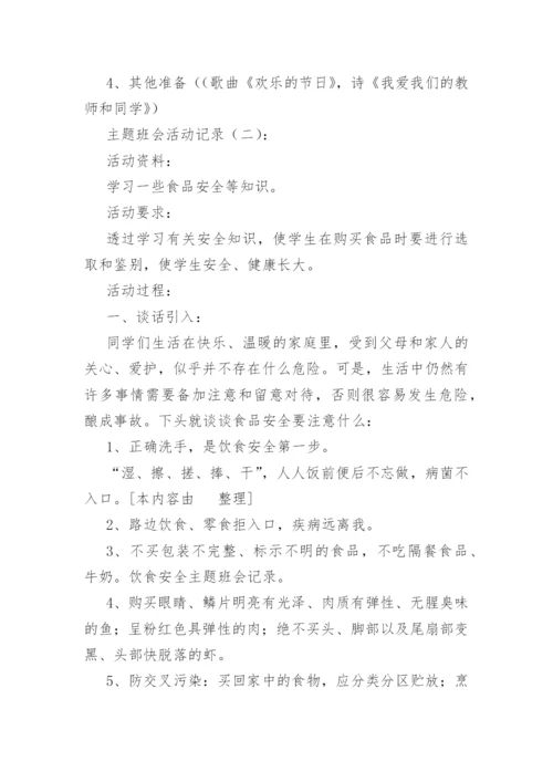 主题班会活动记录(精选36篇).docx