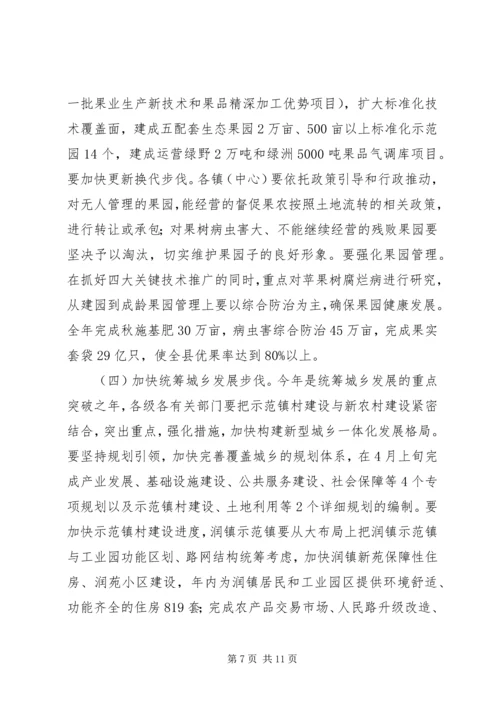 副县长在全县农村工作会发言.docx