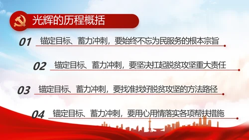 红色大气脱贫攻坚精神年年终总结PPT动态模板
