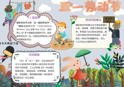 五一劳动节Word小报
