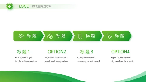 绿色简约医疗医药公司简介总结PPT
