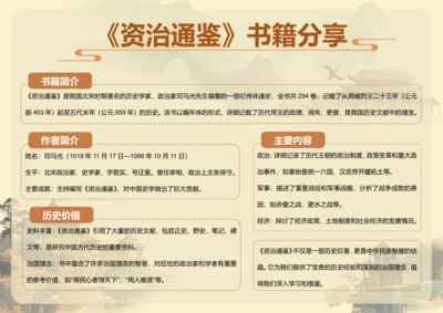 中国风资治通鉴读书手抄报
